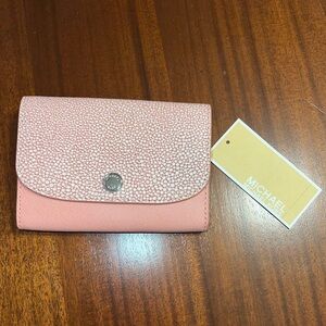 Michael Kors Juliana Pale Pink MD Flap Wallet Leather
